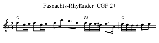 Fasnachts-Rhyl&auml;nder  CGF 2+ - staff notation