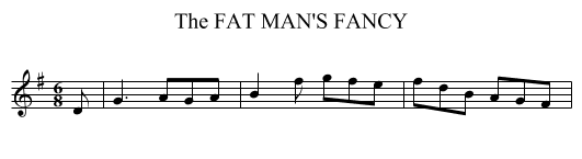 FAT MAN'S FANCY, The - staff notation