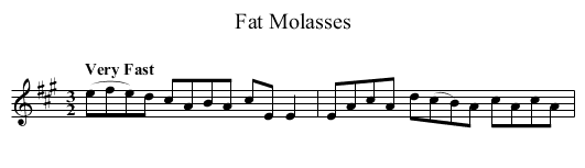 Fat Molasses - staff notation