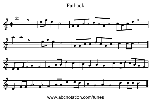 Fatback - staff notation