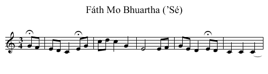 Fáth Mo Bhuartha (’Sé) - staff notation