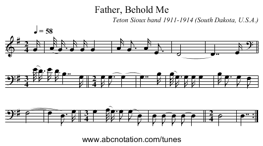 Father, Behold Me - staff notation