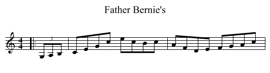 Father Bernie's - staff notation