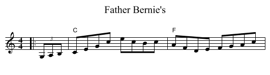 Father Bernie's - staff notation