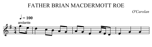 FATHER BRIAN MACDERMOTT ROE - staff notation