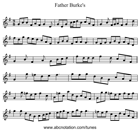 Father Burke's - staff notation