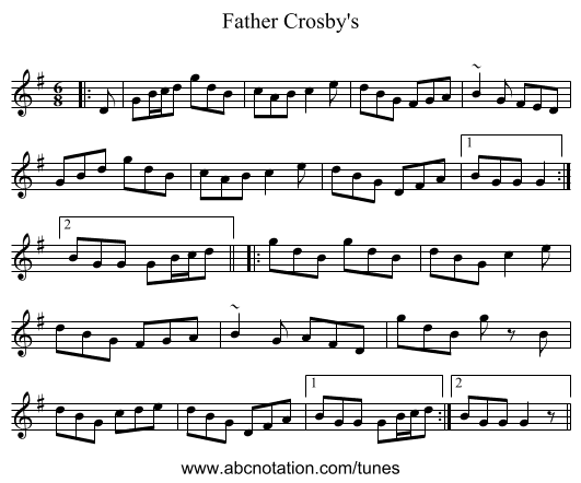 Father Crosby's - staff notation