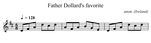 Father Dollard's favorite - staff notation