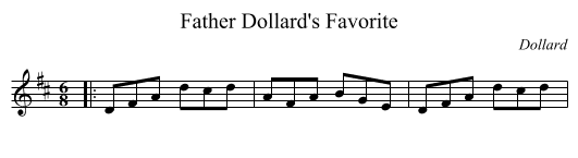 Father Dollard's Favorite - staff notation