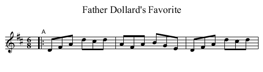 Father Dollard's Favorite - staff notation