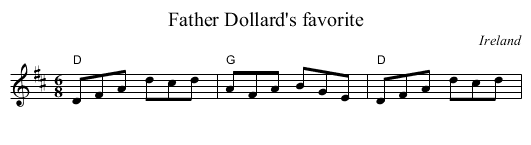 Father Dollard's favorite - staff notation