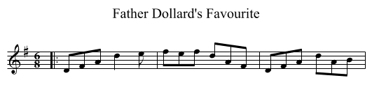 Father Dollard's Favourite - staff notation