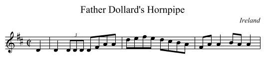 Father Dollard's Hornpipe - staff notation