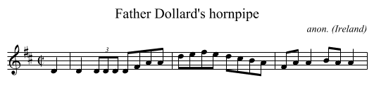 Father Dollard's hornpipe - staff notation