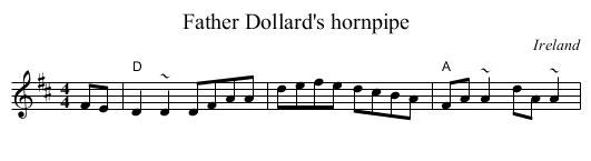 Father Dollard's hornpipe - staff notation