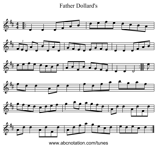 Father Dollard's - staff notation