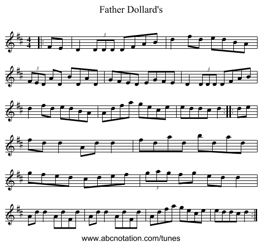 Father Dollard's - staff notation