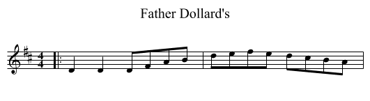 Father Dollard's - staff notation