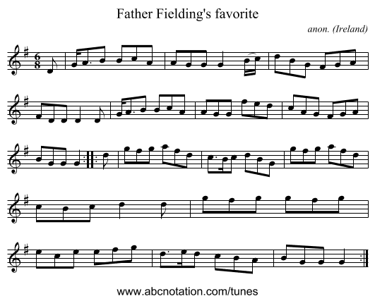 Father Fielding's favorite - staff notation