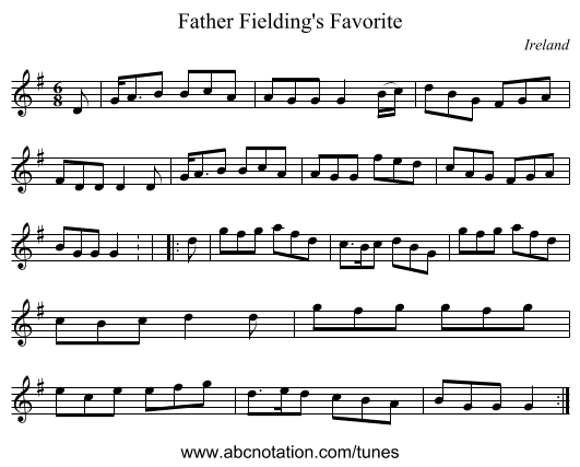 Father Fielding's Favorite - staff notation