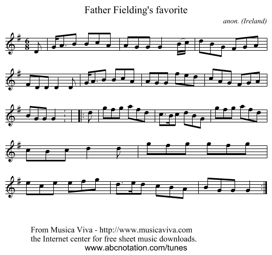 Father Fielding's favorite - staff notation