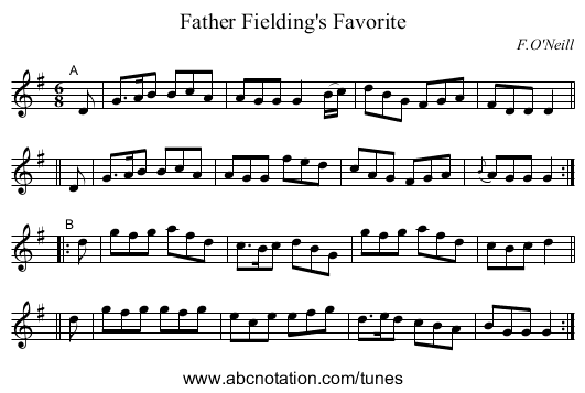 Father Fielding's Favorite - staff notation