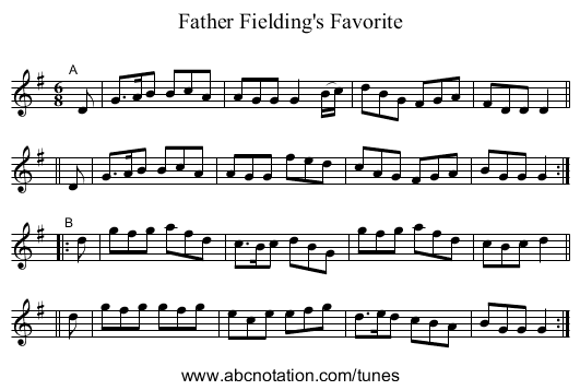 Father Fielding's Favorite - staff notation