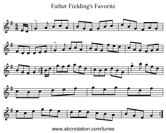 Father Fielding's Favorite - staff notation