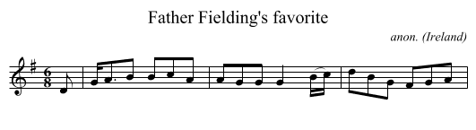 Father Fielding's favorite - staff notation