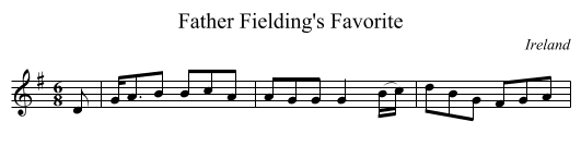 Father Fielding's Favorite - staff notation