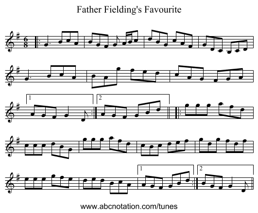 Father Fielding's Favourite - staff notation