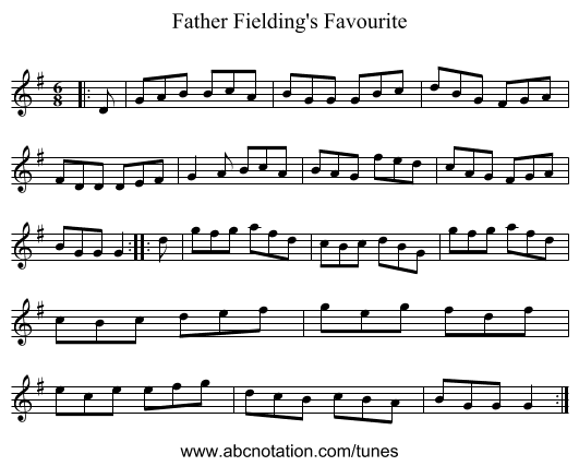 Father Fielding's Favourite - staff notation