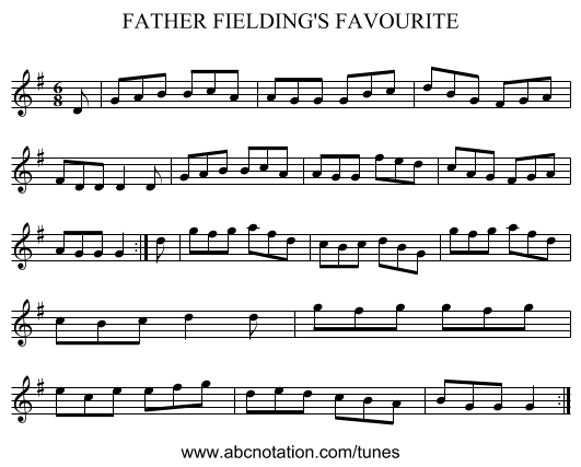 FATHER FIELDING'S FAVOURITE - staff notation