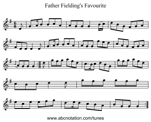 Father Fielding's Favourite - staff notation