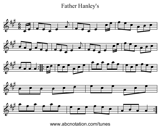 Father Hanley's - staff notation