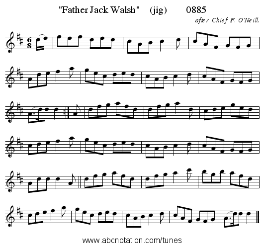 Father Jack Walsh (jig) 0885 - staff notation