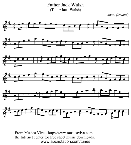Father Jack Walsh - staff notation