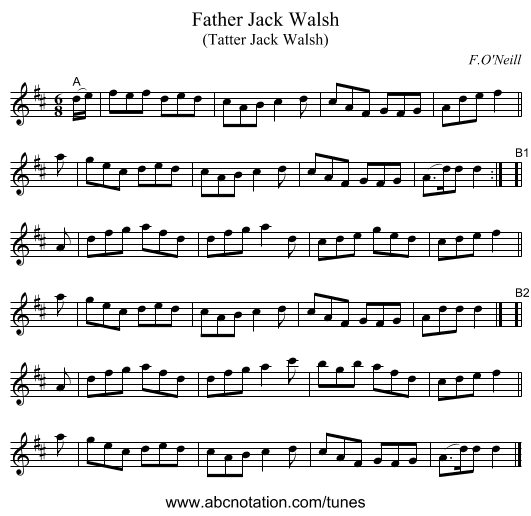 Father Jack Walsh - staff notation