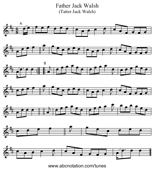 Father Jack Walsh - staff notation