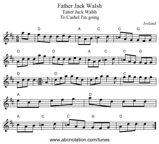 Father Jack Walsh - staff notation
