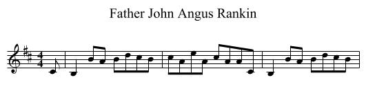 Father John Angus Rankin - staff notation