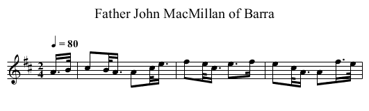 Father John MacMillan of Barra - staff notation