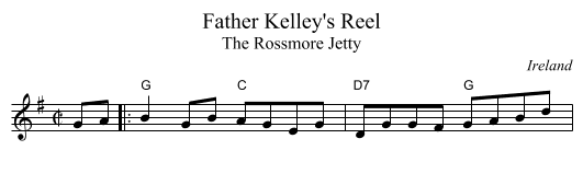 Father Kelley's Reel - staff notation