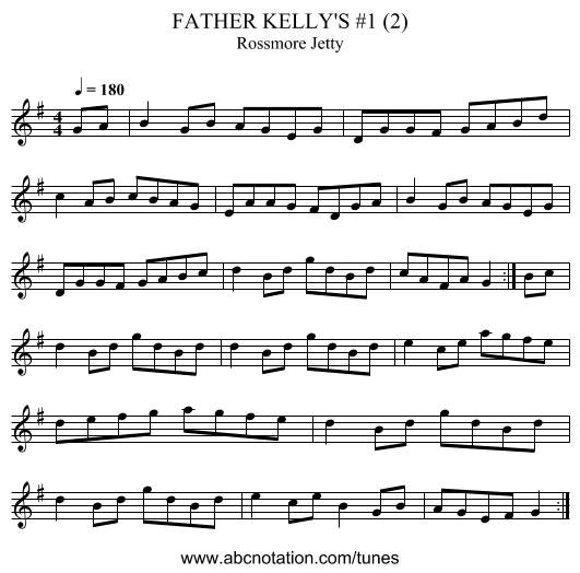 FATHER KELLY'S #1 (2) - staff notation