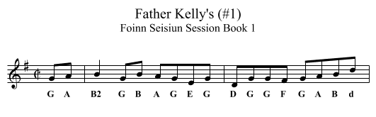Father Kelly's (#1) - staff notation