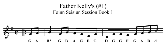 Father Kelly's (#1) - staff notation