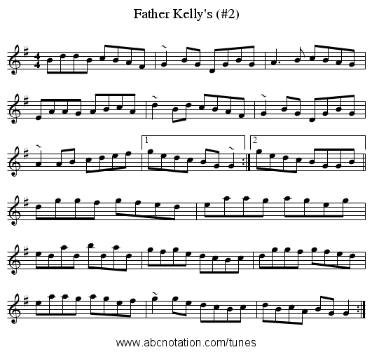 Father Kelly's (#2) - staff notation