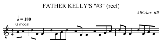 FATHER KELLY'S #3 (reel) - staff notation