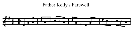 Father Kelly's Farewell  - staff notation