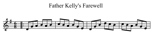Father Kelly's Farewell  - staff notation